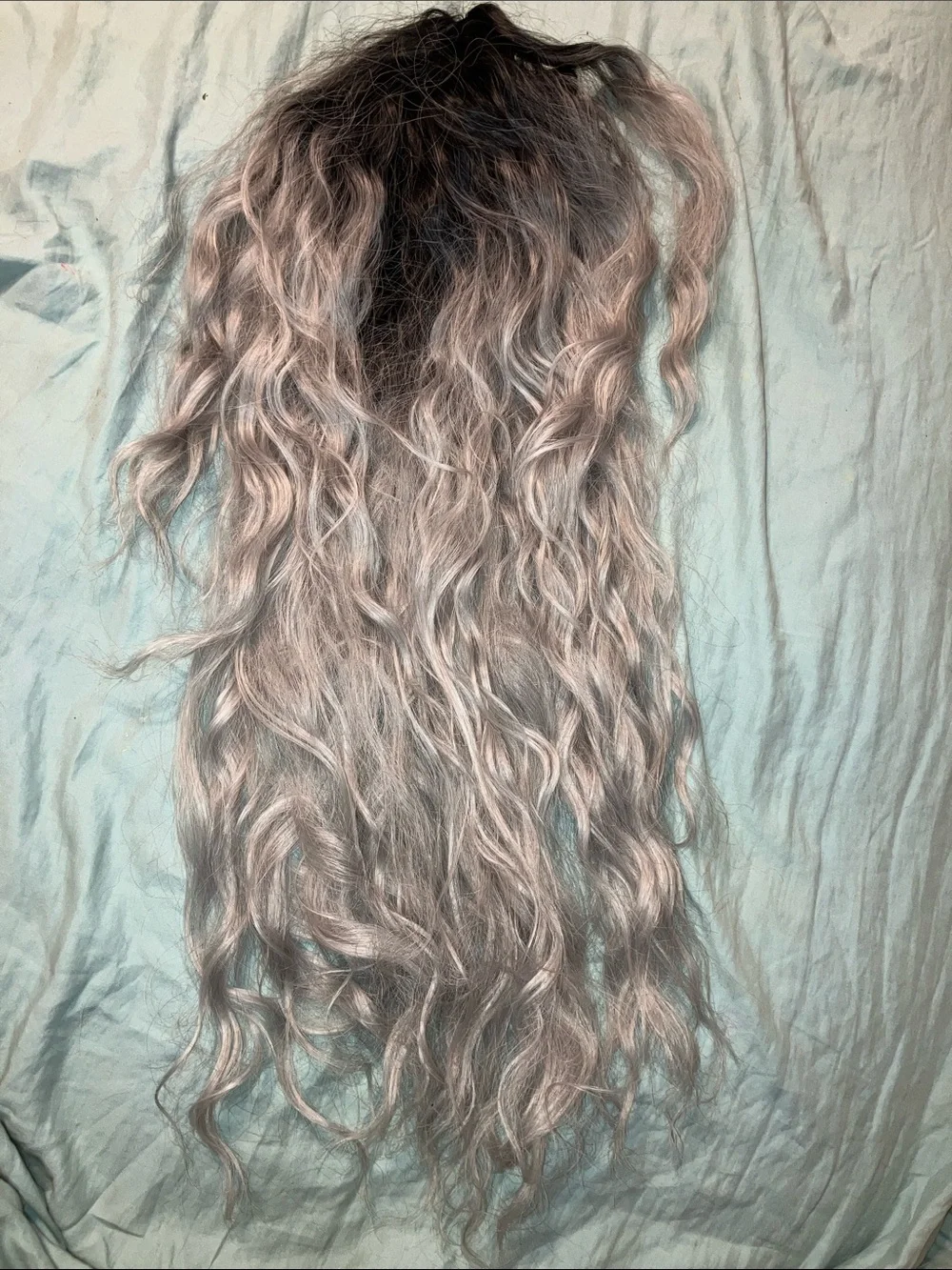 Wavy Clip-In Hair Extension in Silver Ash Blonde